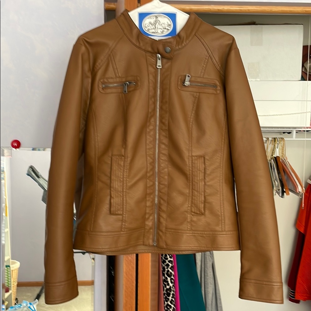 Brown Leather Jacket for Women